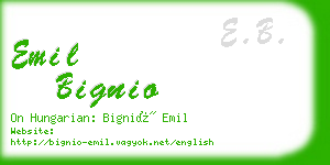 emil bignio business card